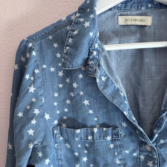 Eco Malibu Star Patterned Chambray Shirt - Picture 2 of 7
